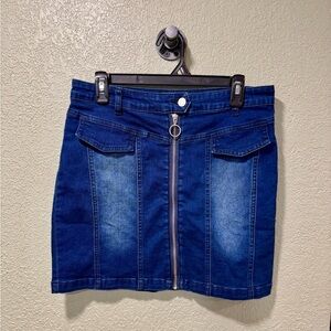 Allegra K Dark Blue Denim Mini Skirt